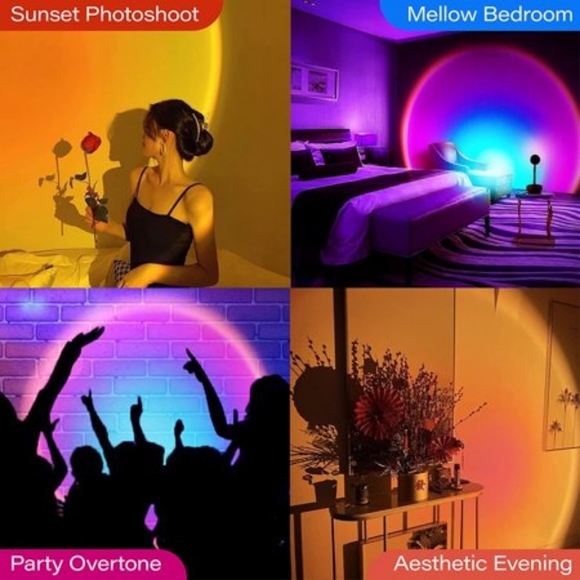 Sunset Lamp RGB Projection with Remote Control Atmosphere Lamp Backgound Deco - Picture 4 of 8